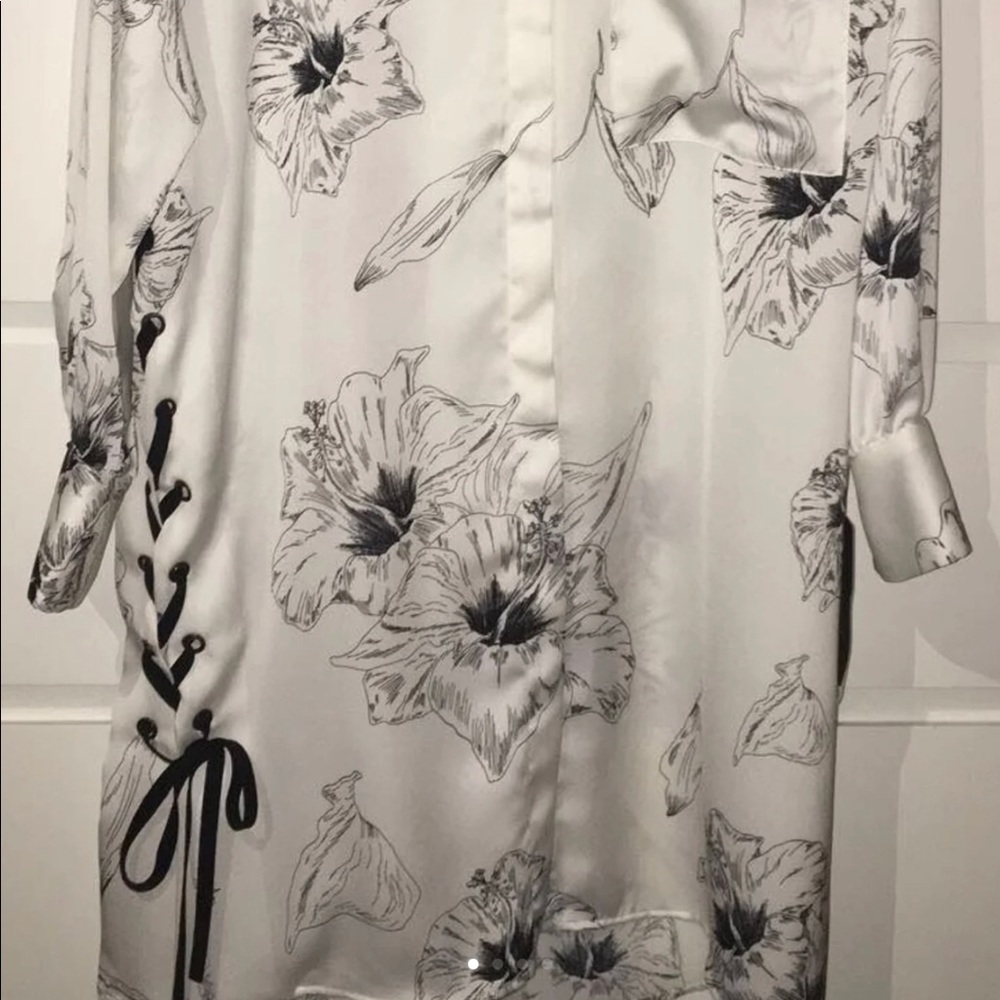 Zara Floral Chiffon Button Up Longline Top - Picture 5 of 5